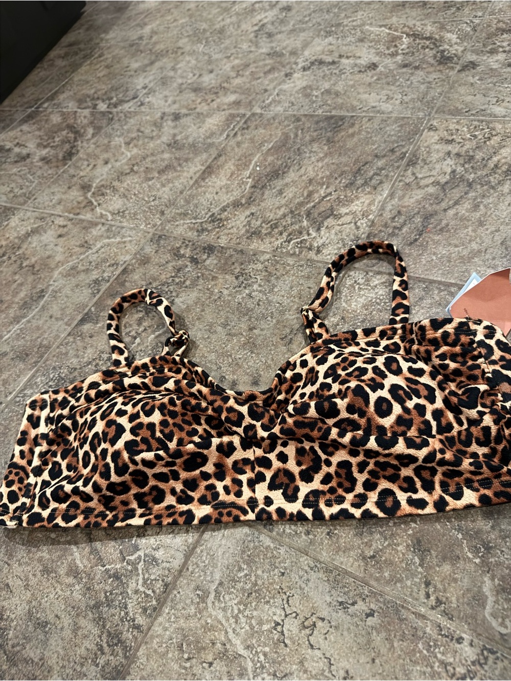 🍕Leopard Print swim Top - Brown & Black